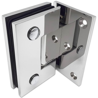 Петля Альфа α FDP-150 Премиум стена-стекло с бок.креплением, нержавейка/полированный