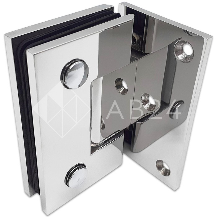 Петля Альфа α FDP-150 Премиум стена-стекло с бок.креплением, нержавейка/полированный