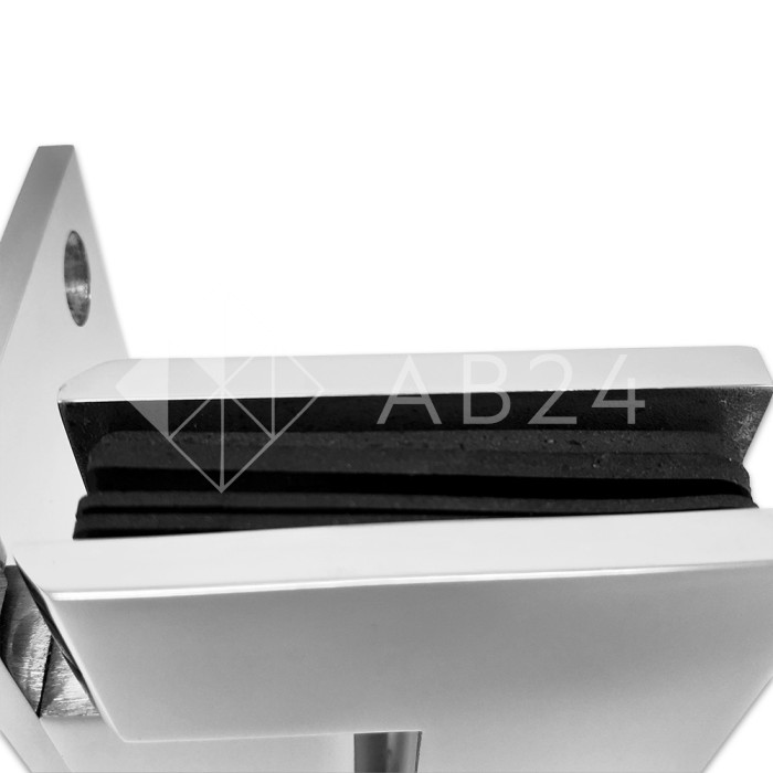 Петля Альфа α FDP-150 Премиум стена-стекло с бок.креплением, нержавейка/полированный