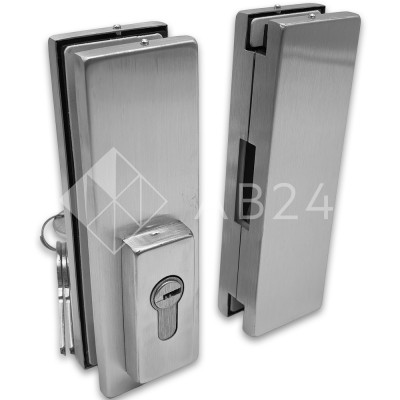 Замок FKZ-40 центральный с ответной частью ключ/ключ, нержавейка/матовый
