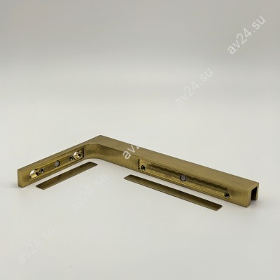 Угловой стабилизатор Диор FDK-5R стена-стекло 90˚ правый, нержавейка/брашированное золото