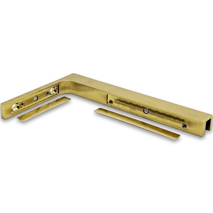 Угловой стабилизатор Диор FDK-5R стена-стекло 90˚ правый, нержавейка/брашированное золото