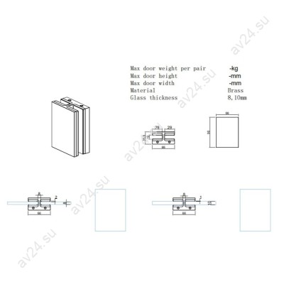 Коннектор Валевс FDK-162 стекло-стекло 180°, латунь/брашированное золото
