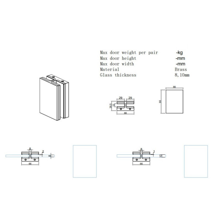 Коннектор Валевс FDK-162 стекло-стекло 180°, латунь/брашированное золото