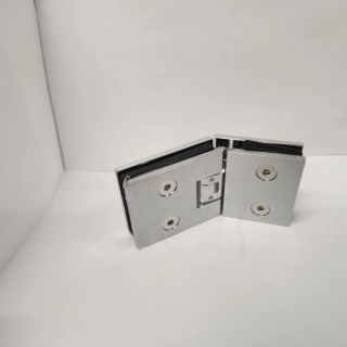 Петля Аврора FDP-186 стекло-стекло 135˚ без крышек, латунь/хром