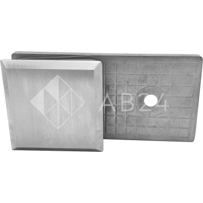 Коннектор для стекла Бета β FDK-25, стена-стекло 180° с пластиной, нержавейка/матовый