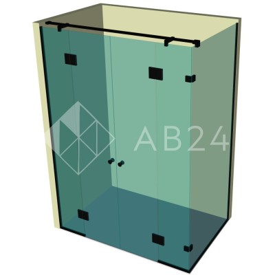 Душевая кабина угловая DK-212P в опорном профиле