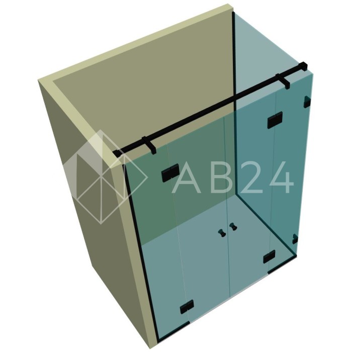 Душевая кабина угловая DK-212P в опорном профиле