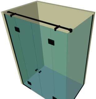 Душевая кабина угловая DK-212P в опорном профиле