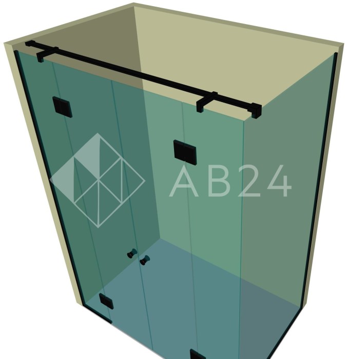 Душевая кабина угловая DK-212P в опорном профиле