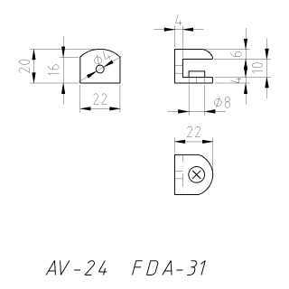 Полкодержатель FDA-31 для стекла и зеркала 6-10 мм, цинк/хром