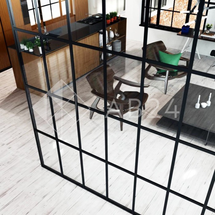 Планка FDPA-79.3 для имитации лофт перегородок 1,7х18х3000 мм самоклеющаяся, алюминий/черный