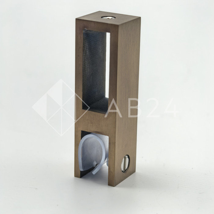 Держатель стекла FDC-31 сквозной 30х10 вертикальный, нержавейка/медь