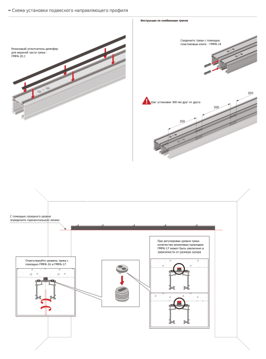 Резиновый уплотнитель-демпфер FMPA-20.1 для верхней части трека, 1м