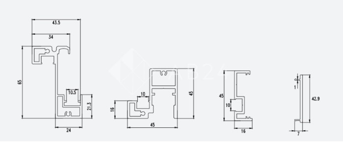 Раздвижная система FDS-21 парящая дверь купе, черный