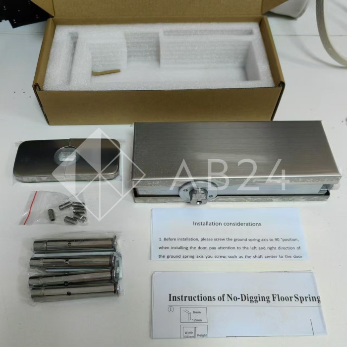 Петля с доводчиком FKD-05 нагрузка от 60 до 100 кг, нержавейка/матовый