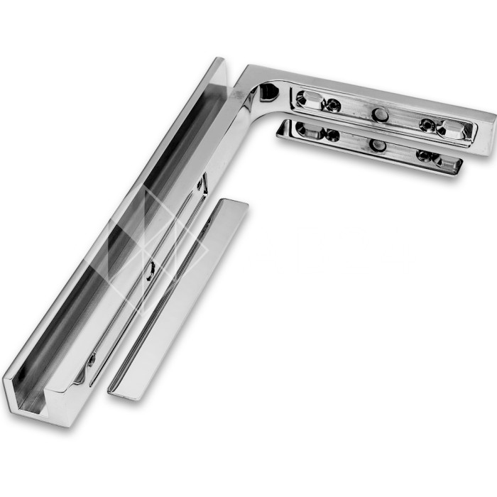 Угловой стабилизатор Диор FDK-5R стена-стекло 90˚ правый, нержавейка/полированный