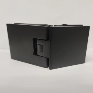 Петля Аврора FDP-186 стекло-стекло 135˚ без крышек, латунь/черная