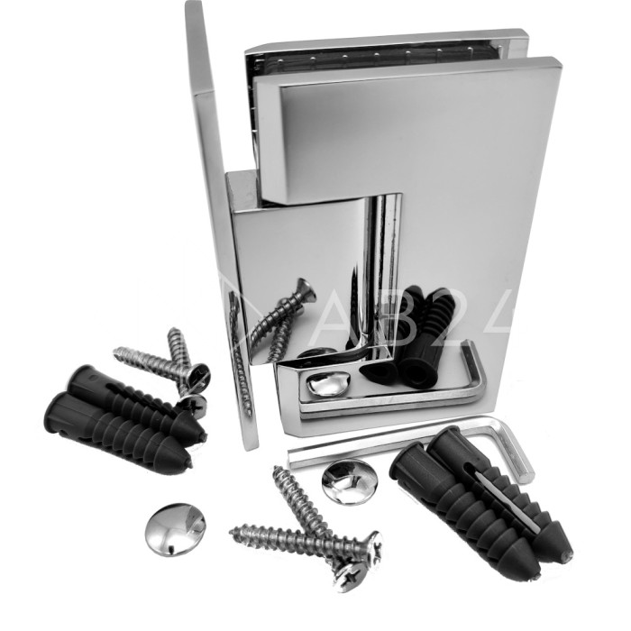 Петля Альфа α FDP-10 стена-стекло с бок. креплением, нержавейка/полированный