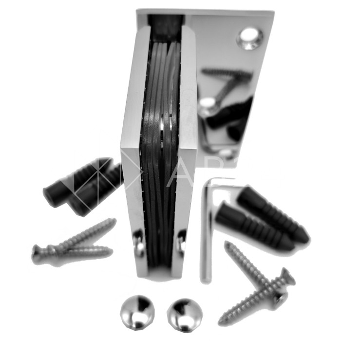 Петля Альфа α FDP-10 стена-стекло с бок. креплением, нержавейка/полированный