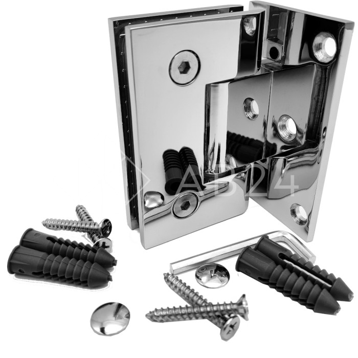 Петля Альфа α FDP-10 стена-стекло с бок. креплением, нержавейка/полированный