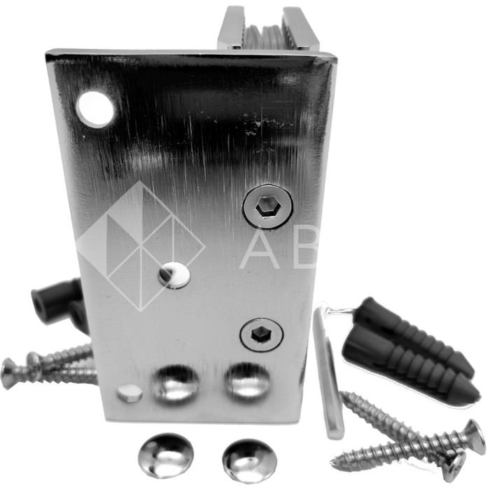 Петля Альфа α FDP-10 стена-стекло с бок. креплением, нержавейка/полированный