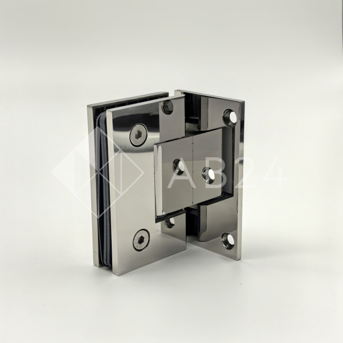 Петля Альфа α FDP-10 стена-стекло с бок. креплением, нержавейка/полированный