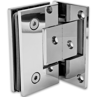 Петля Альфа α FDP-10 стена-стекло с бок. креплением, нержавейка/полированный