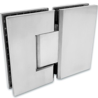 Петля Альфа α FDP-12 стекло-стекло 180°, нержавейка/матовый