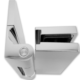 Петля Гера FDP-120 стена-стекло, открывание 90° наружу, латунь/хром