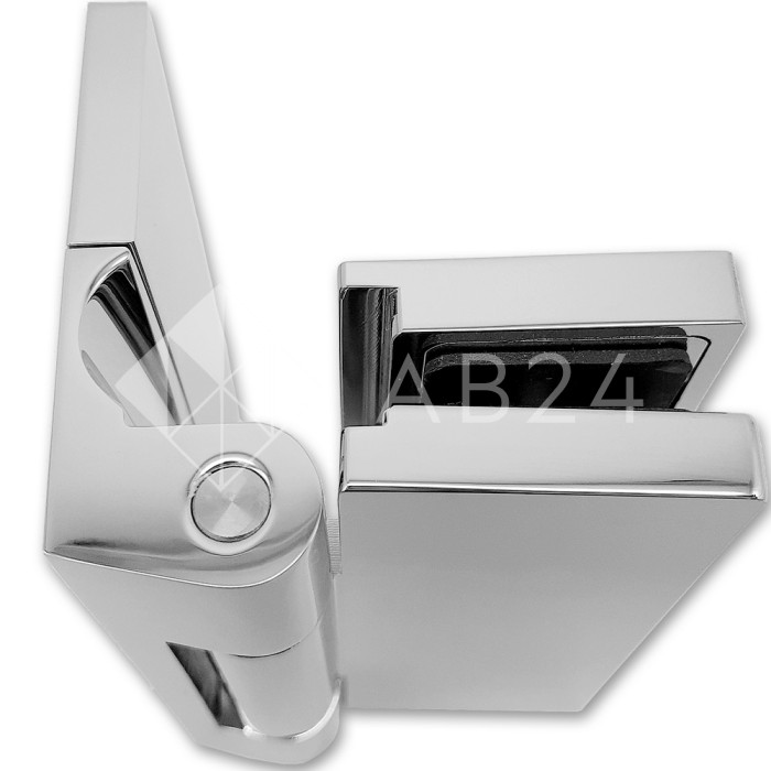 Петля Гера FDP-120 стена-стекло, открывание 90° наружу, латунь/хром