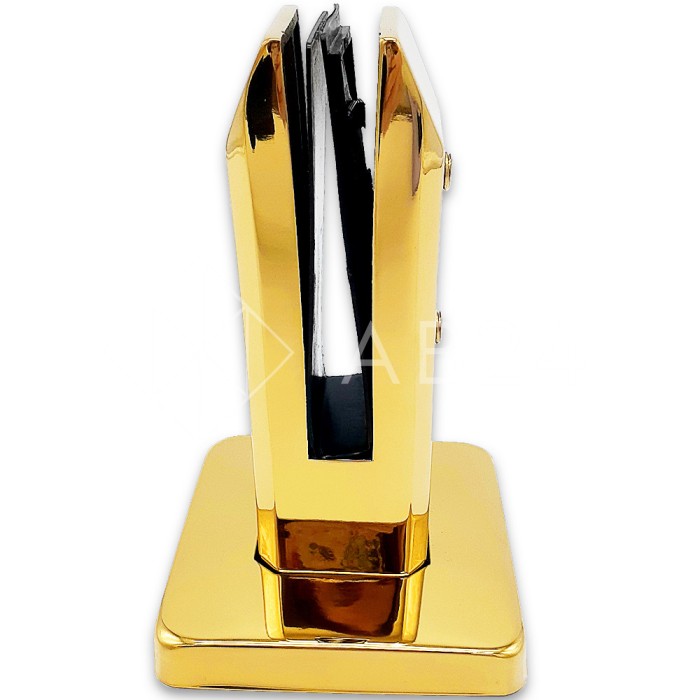 Стойка FOS-02 для стекла напольная 95х160 мм без сверления, нержавейка/золото