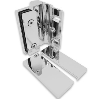 Петля Омега ω FDP-105L стена-стекло 90° левая, с подъемным механизмом, латунь/хром