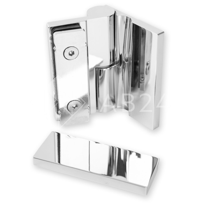 Петля Омега ω FDP-105L стена-стекло 90° левая, с подъемным механизмом, латунь/хром