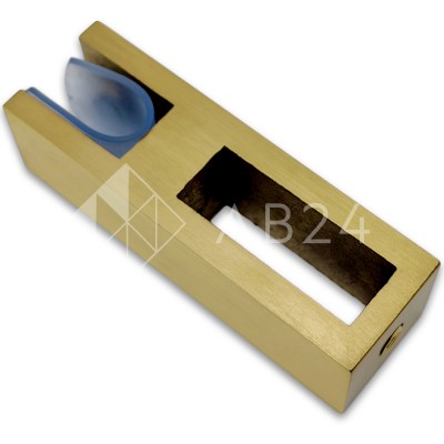 Держатель стекла FDC-31 сквозной 30х10 вертикальный, нержавейка/брашированное золото