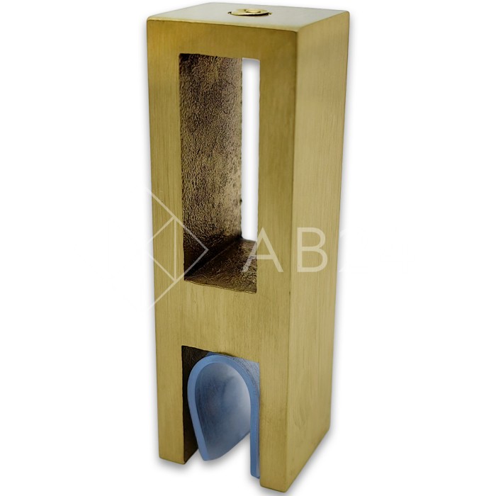 Держатель стекла FDC-31 сквозной 30х10 вертикальный, нержавейка/брашированное золото