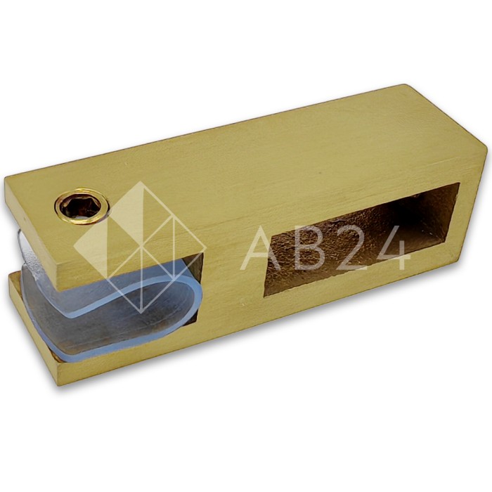 Держатель стекла FDC-31 сквозной 30х10 вертикальный, нержавейка/брашированное золото