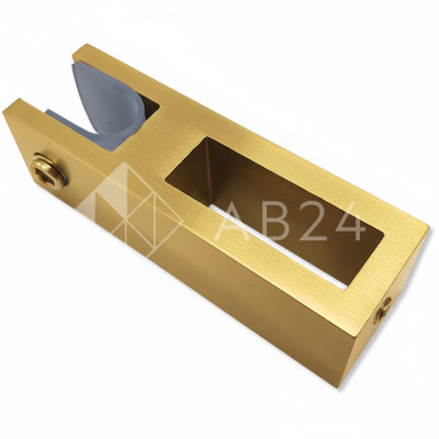 Держатель стекла FDC-31 сквозной 30х10 вертикальный, нержавейка/брашированное золото