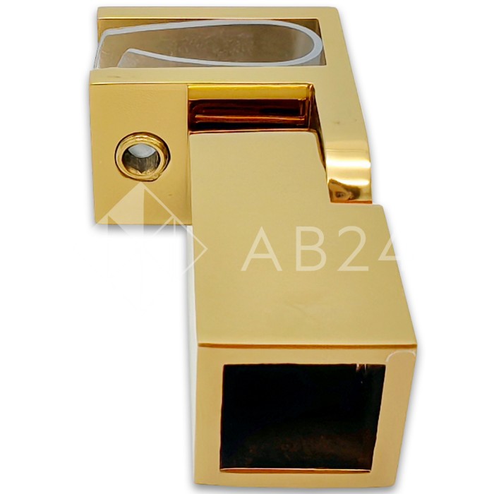 Держатель стекла FDC-50, 15х15 торцевой 0°-180°, нержавейка/золото