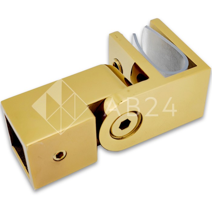 Держатель стекла FDC-50, 15х15 торцевой 0°-180°, нержавейка/золото