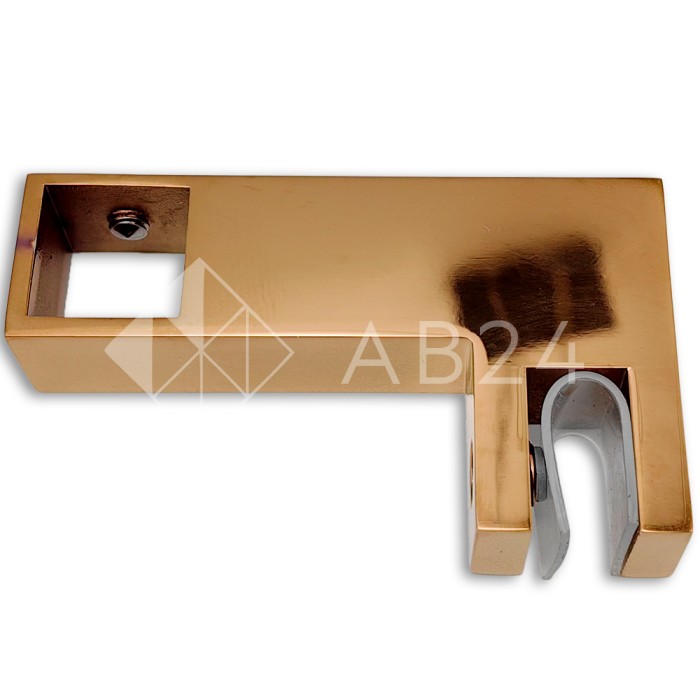 Держатель стекла FDC-55 сквозной 15х15 горизонтальный, нержавейка/розовое золото