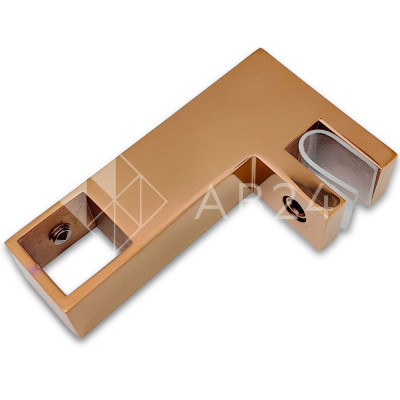 Держатель стекла FDC-55 сквозной 15х15 горизонтальный, нержавейка/розовое золото