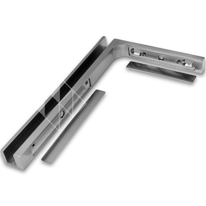 Угловой стабилизатор Диор FDK-5R стена-стекло 90˚ правый, нержавейка/матовый