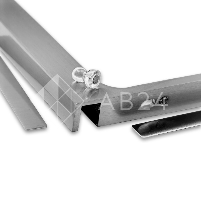 Угловой стабилизатор Диор FDK-5R стена-стекло 90˚ правый, нержавейка/матовый