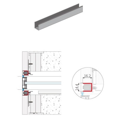Профиль-заглушка FMPA-29.3 в нишу, длина 3м (FDS-19), черный