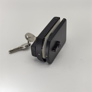 Замок FKZ-33 с ответной частью на стену ключ/ключ, нержавейка/черный