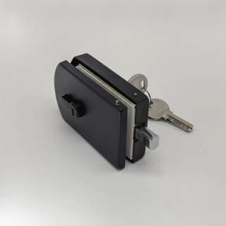 Замок FKZ-33 с ответной частью на стену ключ/ключ, нержавейка/черный