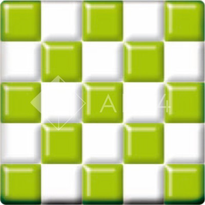 Фьюзинг квадрат DFTJ 002 бело-зеленого цвета, 6 см