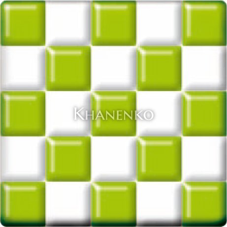 Фьюзинг квадрат DFTJ 002 бело-зеленого цвета, 6 см