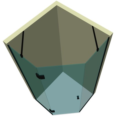 Душевая кабина пятиугольная DK-301P в опорном профиле